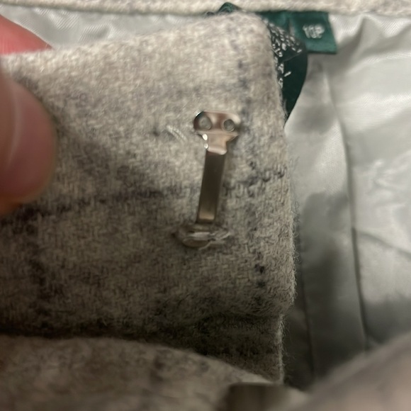 Lauren Ralph Lauren | High Rise Windowpane Pants Gray Wool Womens Size 10 Petite - Picture 5 of 6